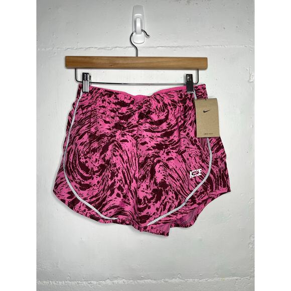 NEW Nike Womens Running Shorts Size Small Dri-Fit Pink Print - Picture 1 of 6